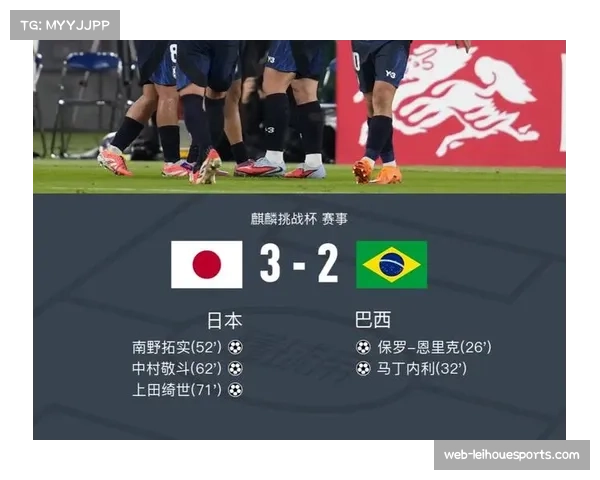 日本队麒麟杯技术统计 控球率与射正率均领先巴西队